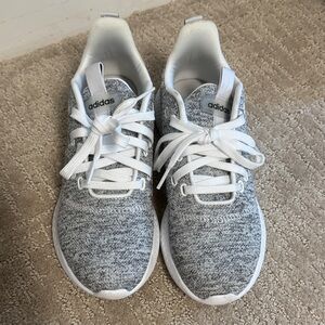 Adidas Heathered Gray and White Running Shoes